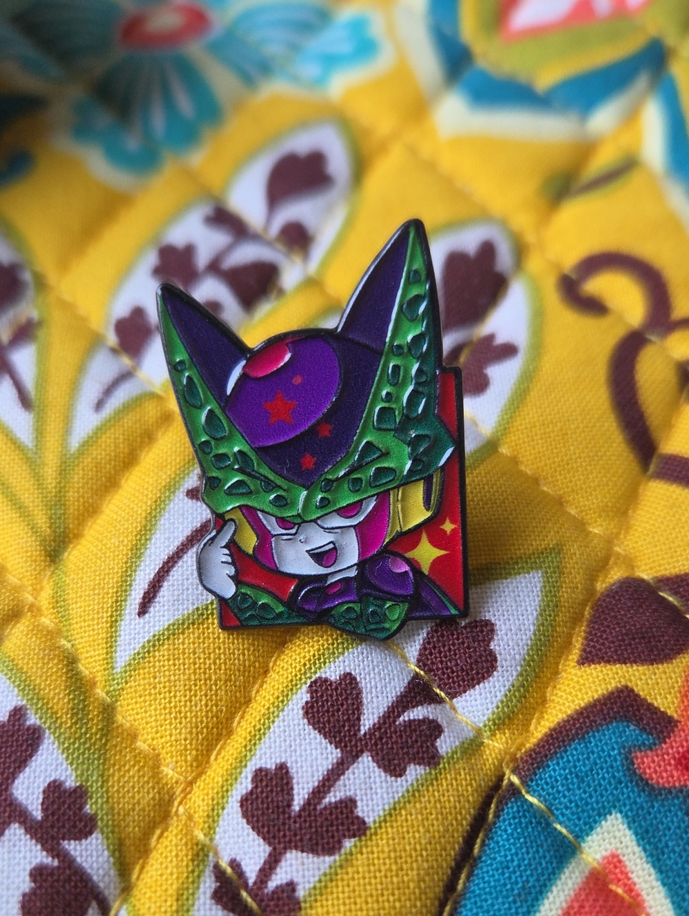 Green and Purple Enamel Home Art Pin - Decorative Accent
